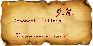 Johancsik Melinda névjegykártya